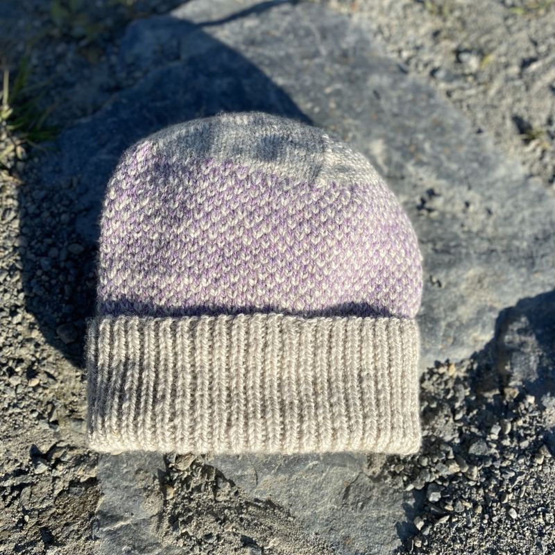 Strikkepakke - Småruta lue