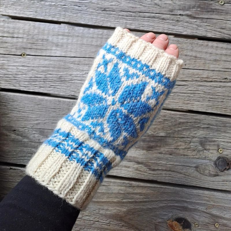 Strikkepakke - Pulsvanter med sjennros